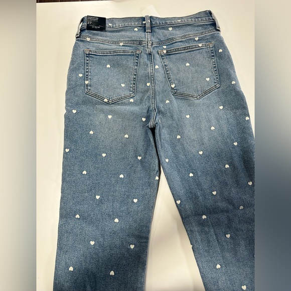Women's J Crew Blue Heart Print Jeans - Picture 4 of 4